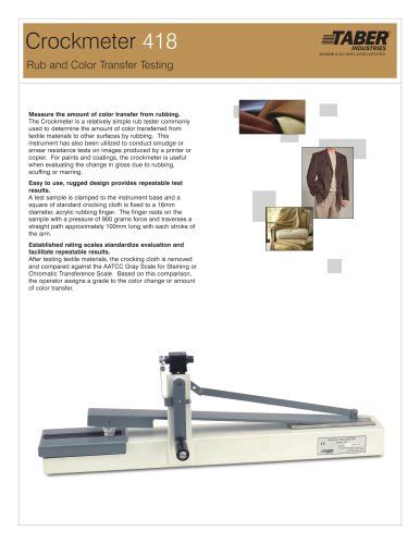 Digital CROCKMETER warehouse|taber crockmeter manual.